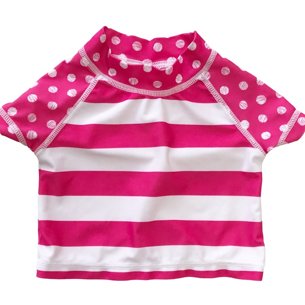 Target Pink and White 2-PC Rash Guard Swim 0-6M - Picture 3 of 6